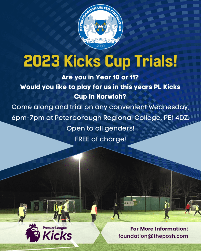 Local youngsters to represent Peterborough United Foundation in Premier League Kicks Cup 2023